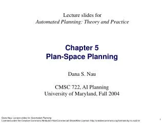 Chapter 5 Plan-Space Planning