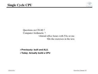 Single Cycle CPU