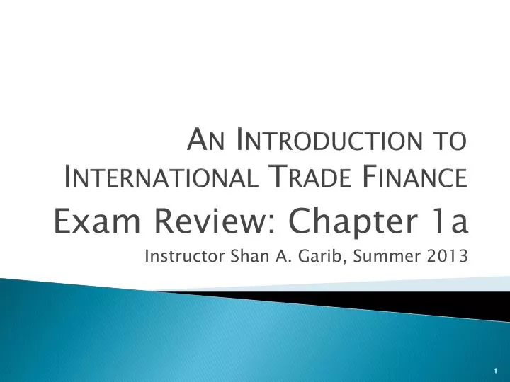 an introduction to international trade finance
