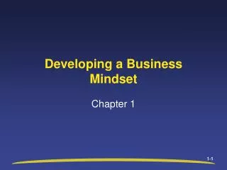 Developing a Business Mindset