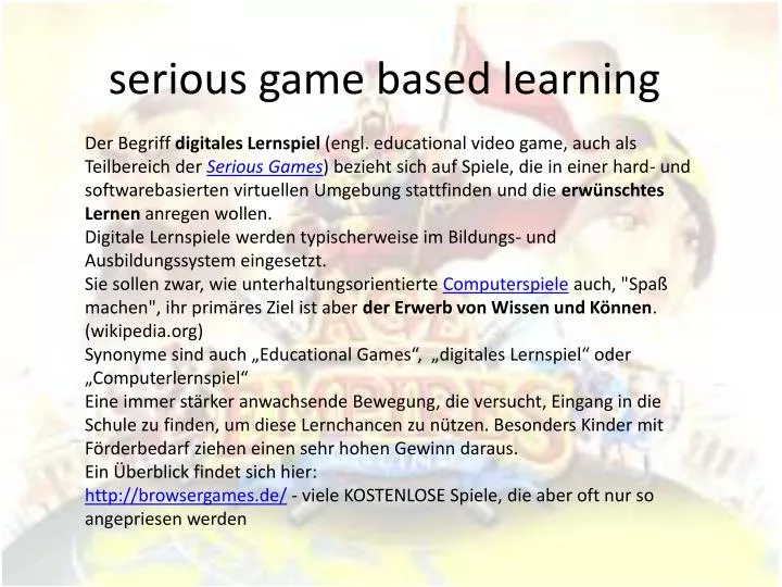 serious game based learning