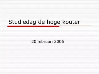 studiedag de hoge kouter