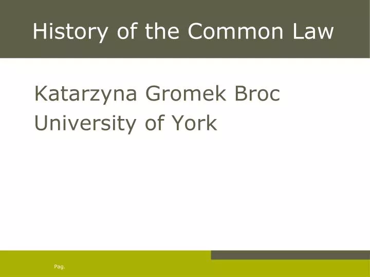 history of the common law