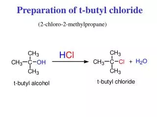 Preparation of t-butyl chloride