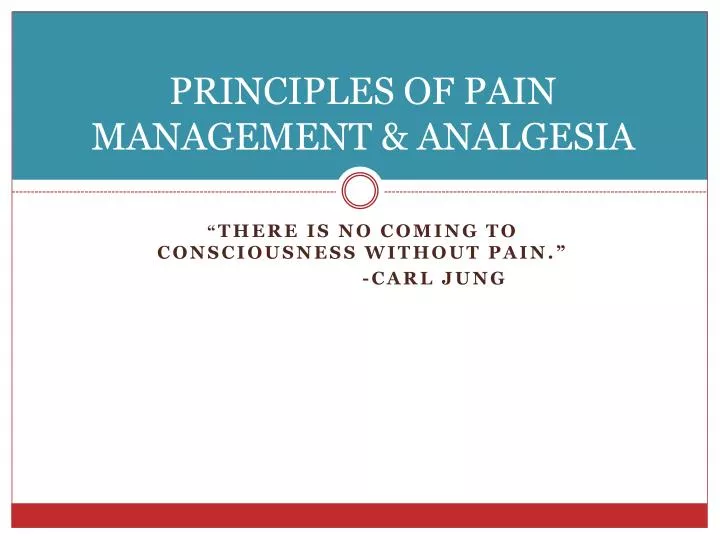 principles of pain management analgesia