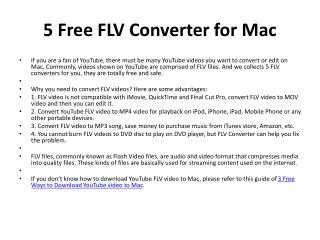 Top 5 Free FLV Converter for Mac