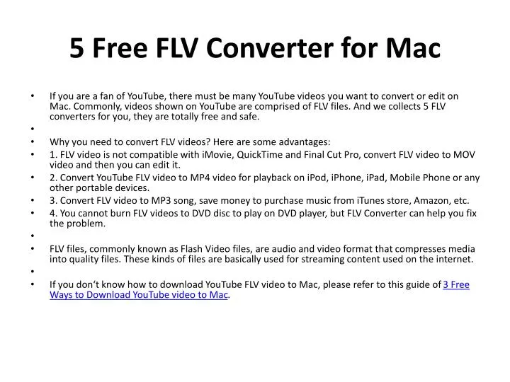 5 free flv converter for mac