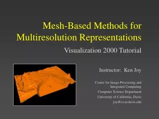 Mesh-Based Methods for Multiresolution Representations