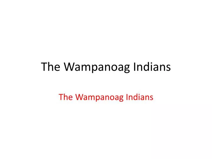 the wampanoag indians