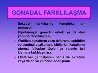 gonadal farklila ma