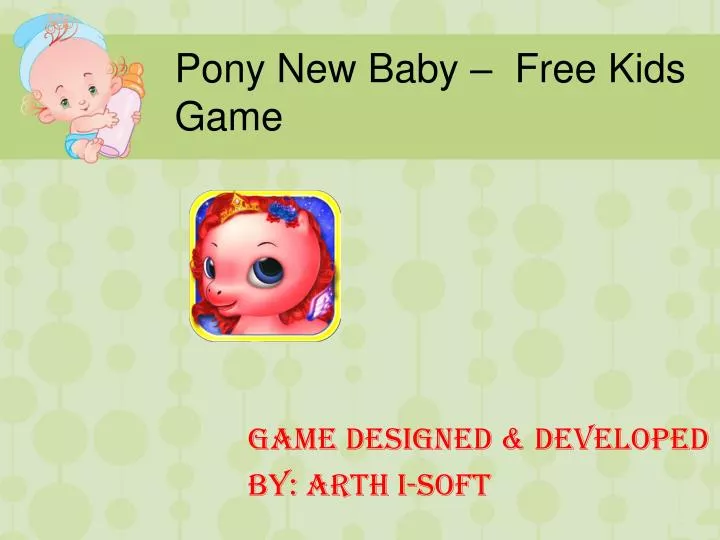 pony new baby free kids game