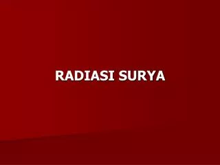radiasi surya