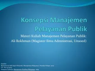 konsepsi manajemen pelayanan publik