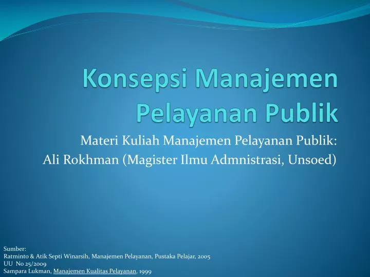 konsepsi manajemen pelayanan publik