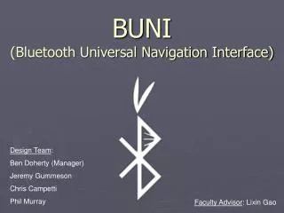 BUNI (Bluetooth Universal Navigation Interface)