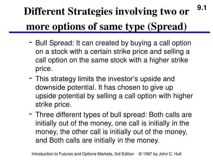 different strategies involving two or more options of same type spread