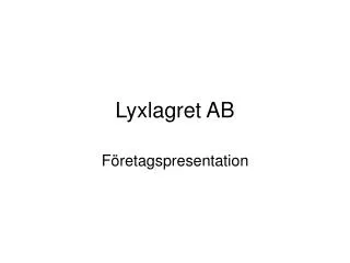 lyxlagret ab