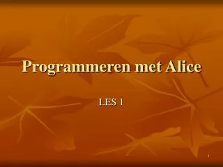 programmeren met alice