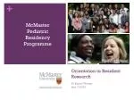 Orientation to Resident Research - slide 1