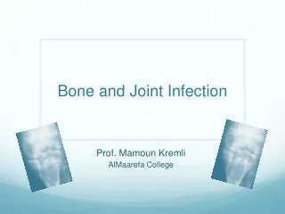 Bone and Joint Infection