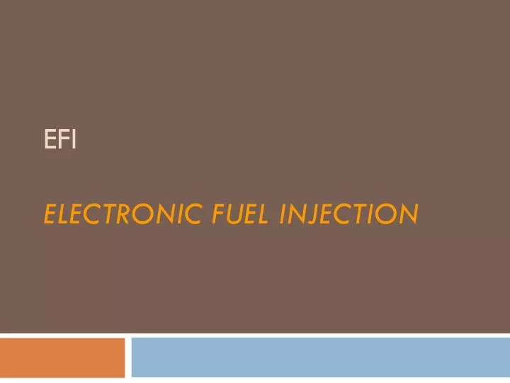 efi electronic fuel injection