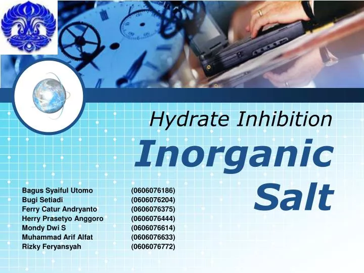 hydrate inhibition inorganicsalt