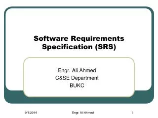 Software Requirements Specification (SRS)