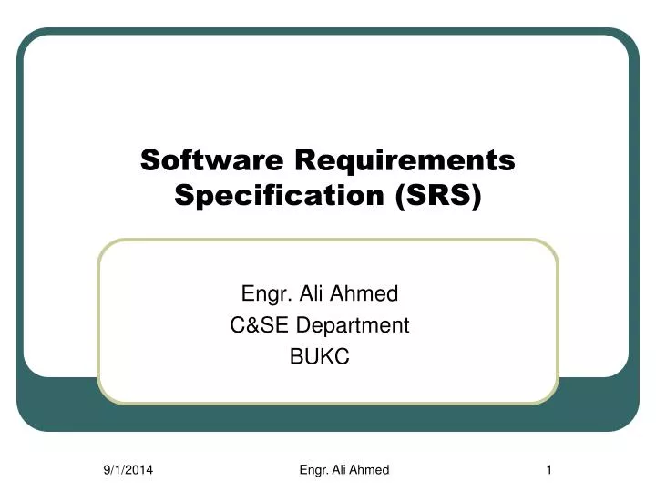 software requirements specification srs