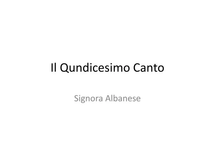 il qundicesimo canto