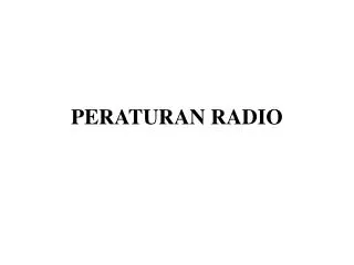 peraturan radio