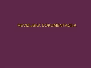 revizijska dokumentacija