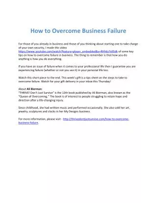 How to Overcome Business Failure