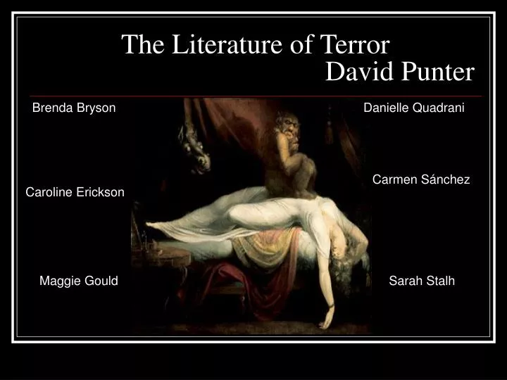 the literature of terror david punter