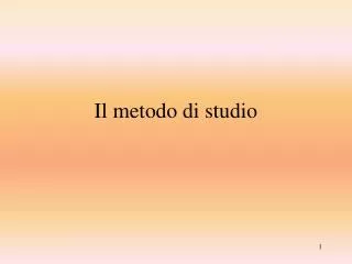 il metodo di studio