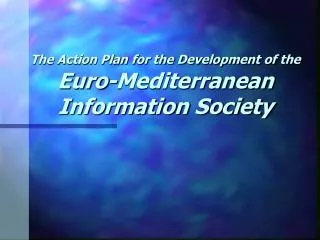 The Action Plan for the Development of the Euro-Mediterranean Information Society