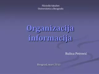 organizacija informacija