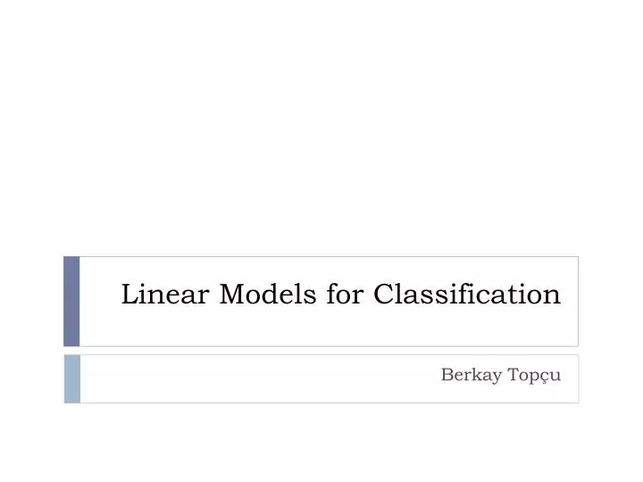 linear models for classification