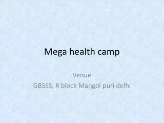Mega health camp