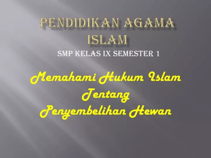 pendidikan agama islam