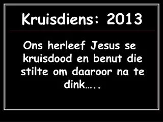 kruisdiens 2013