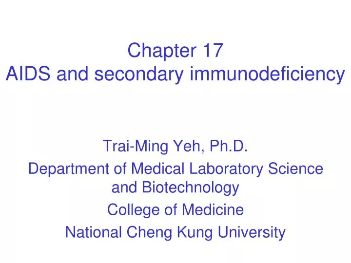 chapter 17 aids and secondary immunodeficiency