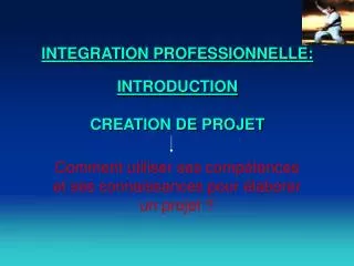 integration professionnelle introduction creation de projet
