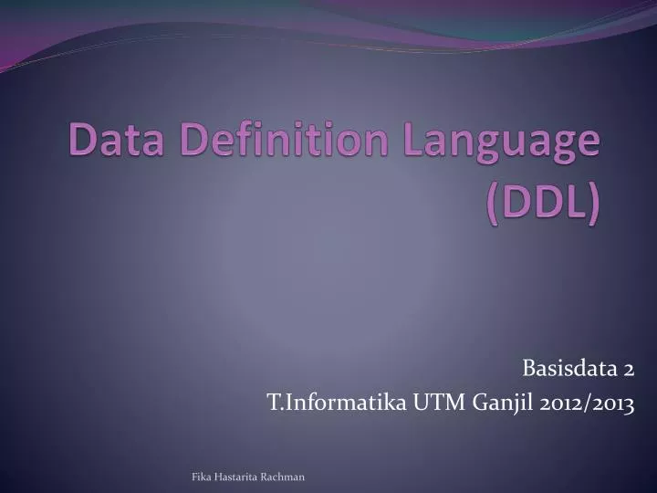 data definition language ddl