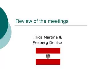 Review of the meetings