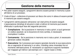 gestione della memoria