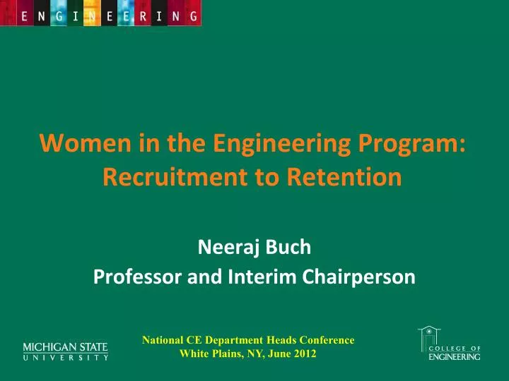 women in the engineering program recruitment to retention