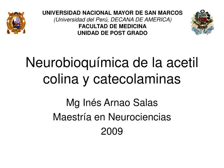 neurobioqu mica de la acetil colina y catecolaminas