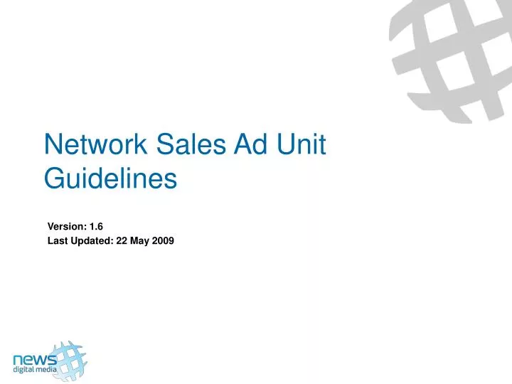 network sales ad unit guidelines