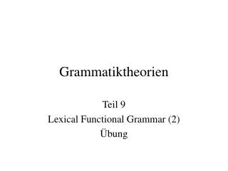 grammatiktheorien