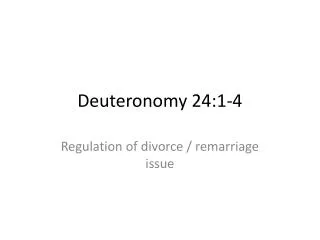 Deuteronomy 24:1-4